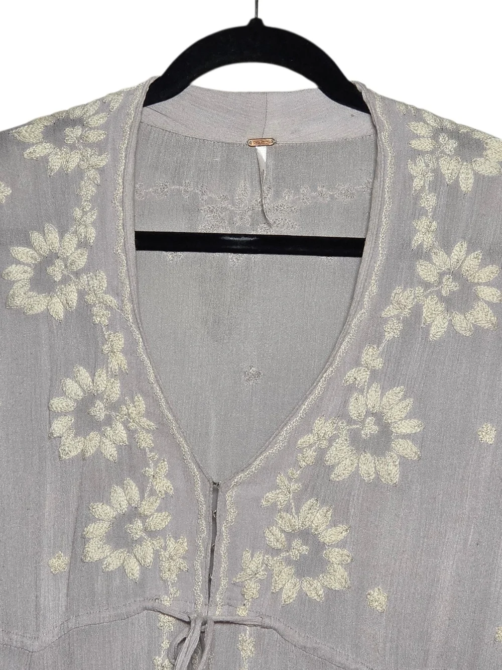 Free People Embroidered Fable Maxi Dress Lilac Floral Size XS